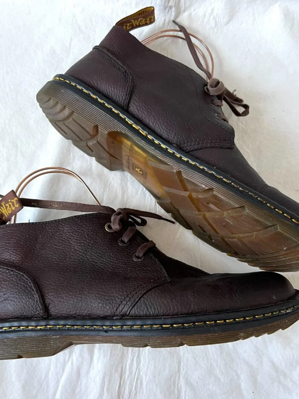 Dr Martens boots Sussex dark brown leather chukka mens size 12 ankle short docs